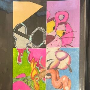 Cartoon Network Pink and Green Character Illustration